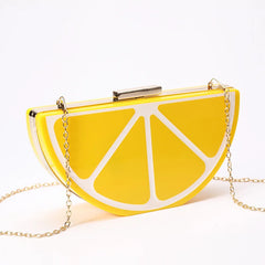 Evening Fruit Shoulder Bag Watermelon Lemon Clutch Female Party Purse