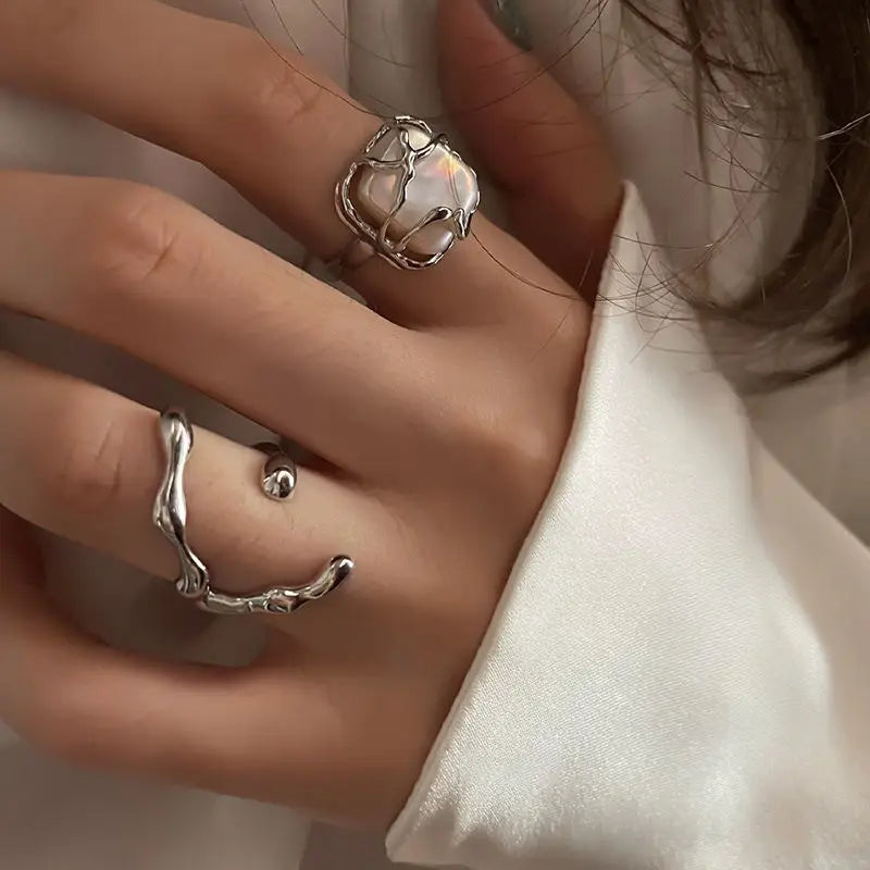 Minimalist Geometric Rings Set Party Jewelry