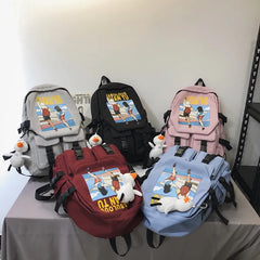 Waterproof Teenage Girl Boy Student College Schoolbag Backpack