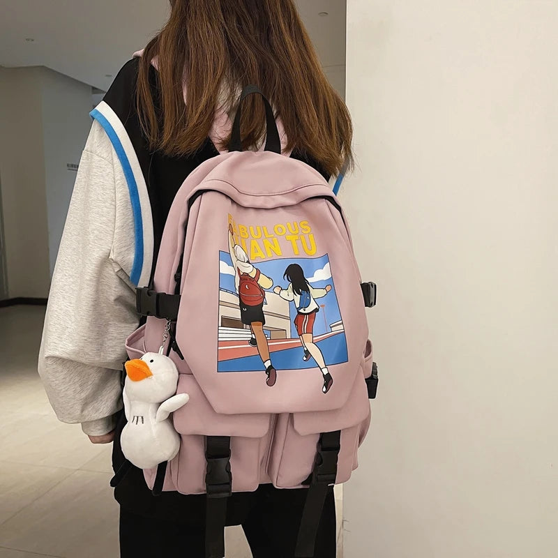 Waterproof Teenage Girl Boy Student College Schoolbag Backpack