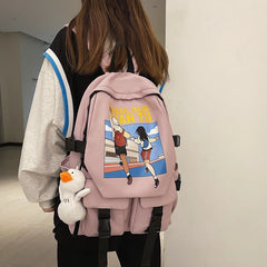 Waterproof Teenage Girl Boy Student College Schoolbag Backpack