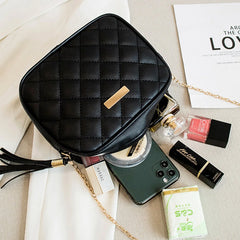 Embroidered Rhombus Shoulder Bag Chain Crossbody
