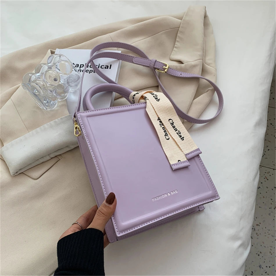 Women's PU Leather Totes Bag Short Handle Crossbody Handbag