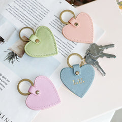 Initial Letters Leather Keychain For Women Key Ring Chain Female Keyring