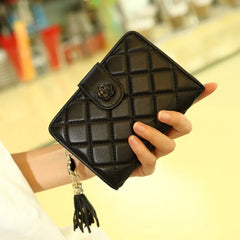 Leather Lattice Women Wallet Clutch Phone Purse Carteira Femme