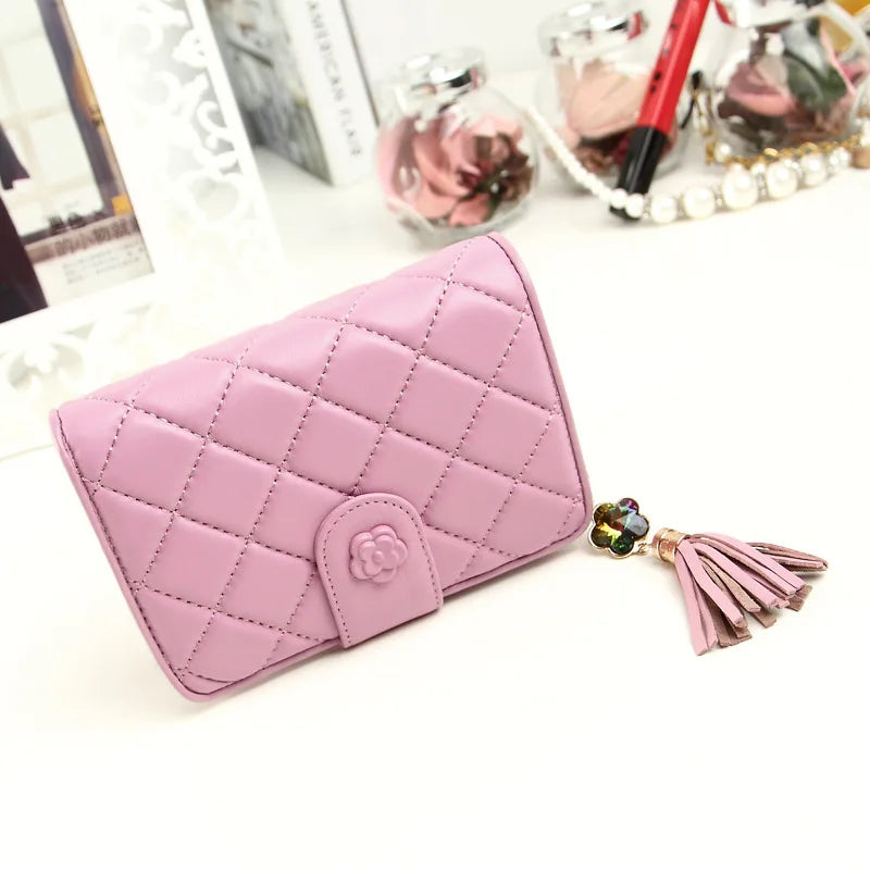 Leather Lattice Women Wallet Clutch Phone Purse Carteira Femme