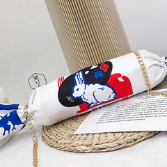 Girl Canvas Candy Handbags Cartoon Rabbit Creamy Women's Funny Messenger Bag