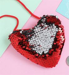 Girl Sequined Shoulder Paillette Bag Crossbody Heart Mini Bags