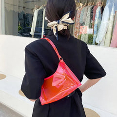 Girls' PVC Transparent Underarm Bag Small Fresh Jelly Style Shoulder Bag