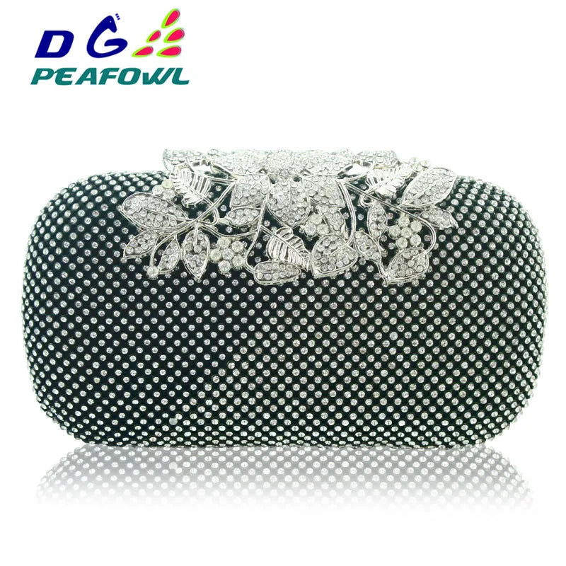 Golden All Diamond Metallic Evening Bag Wedding Clutch Bay Package