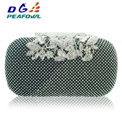 Golden All Diamond Metallic Evening Bag Wedding Clutch Bay Package