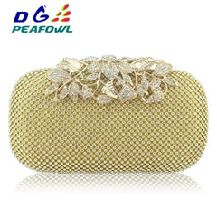 Golden All Diamond Metallic Evening Bag Wedding Clutch Bay Package