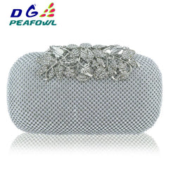 Golden All Diamond Metallic Evening Bag Wedding Clutch Bay Package
