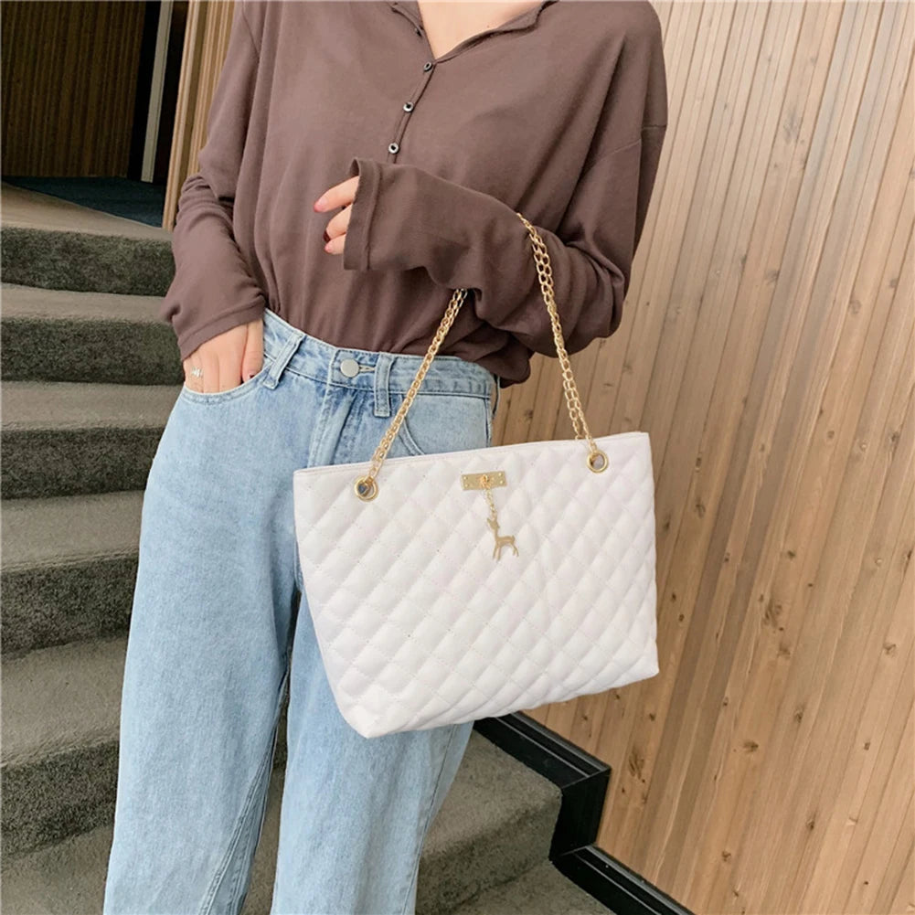 Delicate Casual Shoulder Handbag PU Leather Women Large Capacity Travel Bag