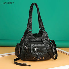 Soft Leather Woman Messenger Bag Famous Women Shoulder Tote