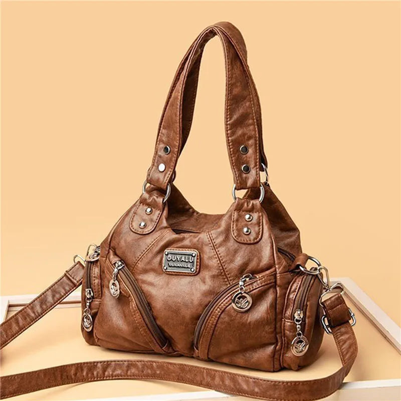Soft Leather Handbags Women's Shoulder Tote Bag