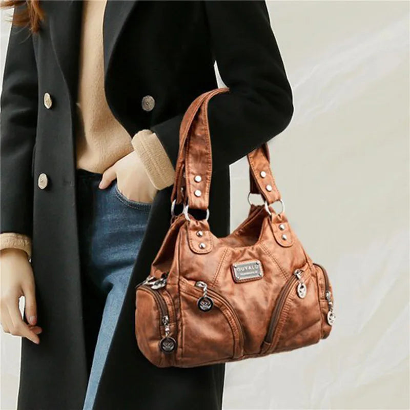 Soft Leather Handbags Women's Shoulder Tote Bag
