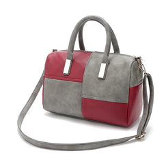 Hot Boston Patchwork PU Leather Women Bag Shoulder Crossbody Messenger Bags Hand