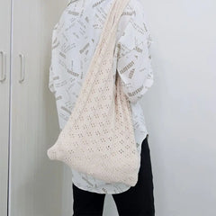 Large Capacity Hollow Woven Shoulder Bag for Women
