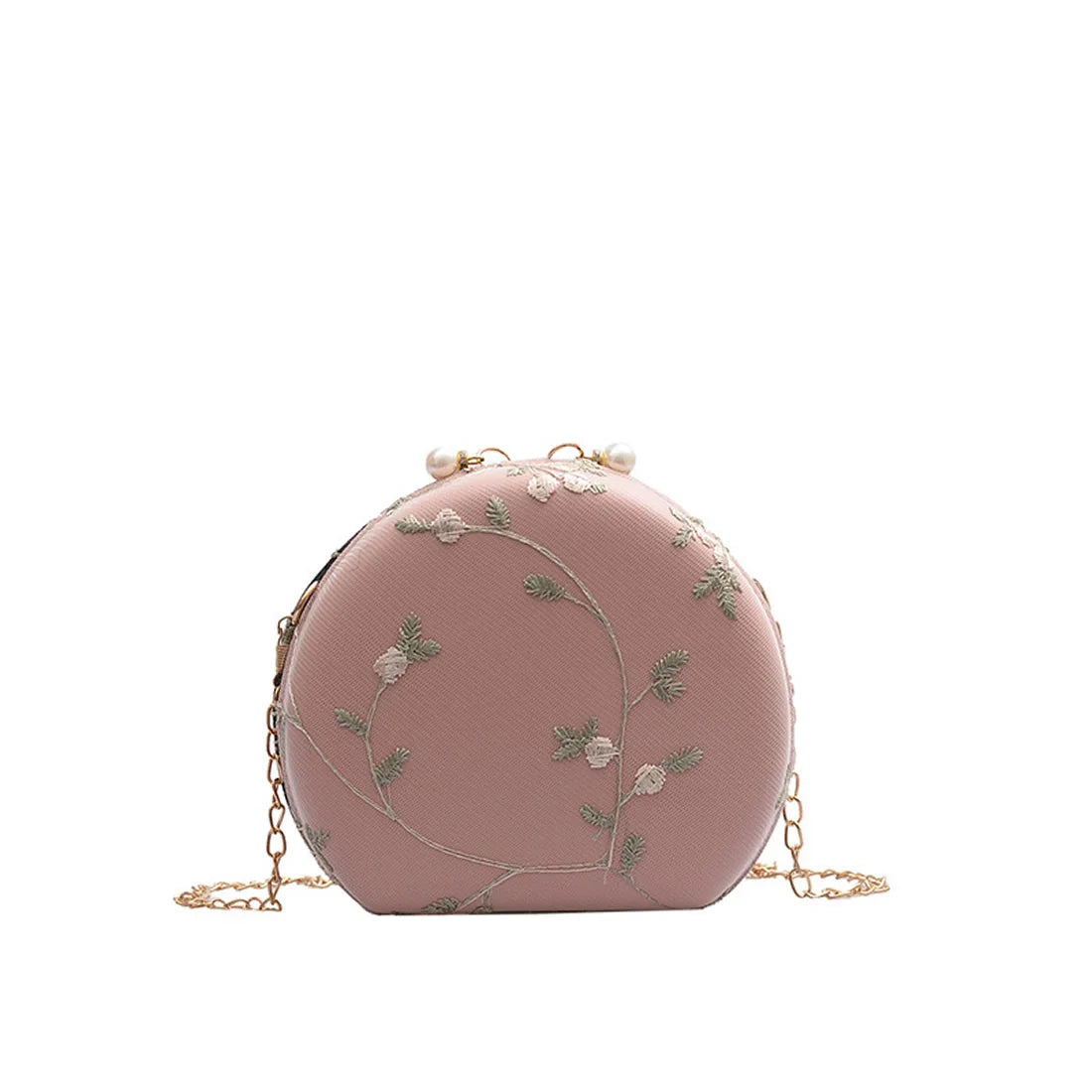 Leather Shoulder Bags Female Round Evening Bags Ladies Wedding Clutches