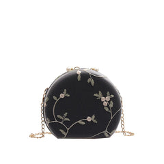 Leather Shoulder Bags Female Round Evening Bags Ladies Wedding Clutches