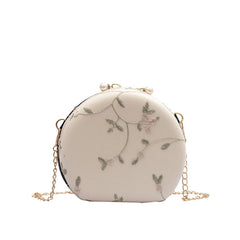 Leather Shoulder Bags Female Round Evening Bags Ladies Wedding Clutches