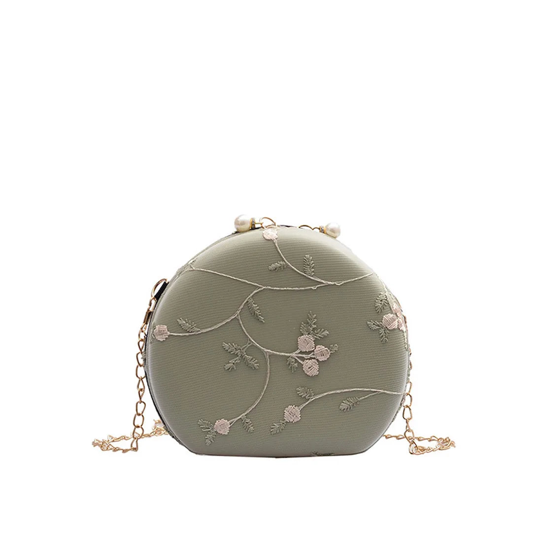 Leather Shoulder Bags Female Round Evening Bags Ladies Wedding Clutches