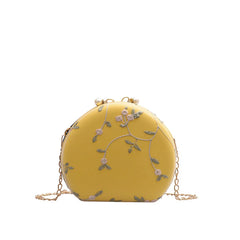 Leather Shoulder Bags Female Round Evening Bags Ladies Wedding Clutches