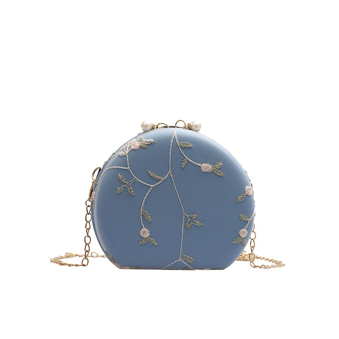 Leather Shoulder Bags Female Round Evening Bags Ladies Wedding Clutches