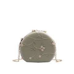 Leather Shoulder Bags Female Round Evening Bags Ladies Wedding Clutches