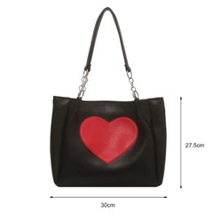 Love Heart Shoulder Bag for Women Large Capacity Ladies Tote Bag