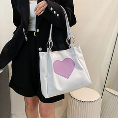Love Heart Shoulder Bag for Women Large Capacity Ladies Tote Bag