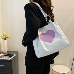 Love Heart Shoulder Bag for Women Large Capacity Ladies Tote Bag