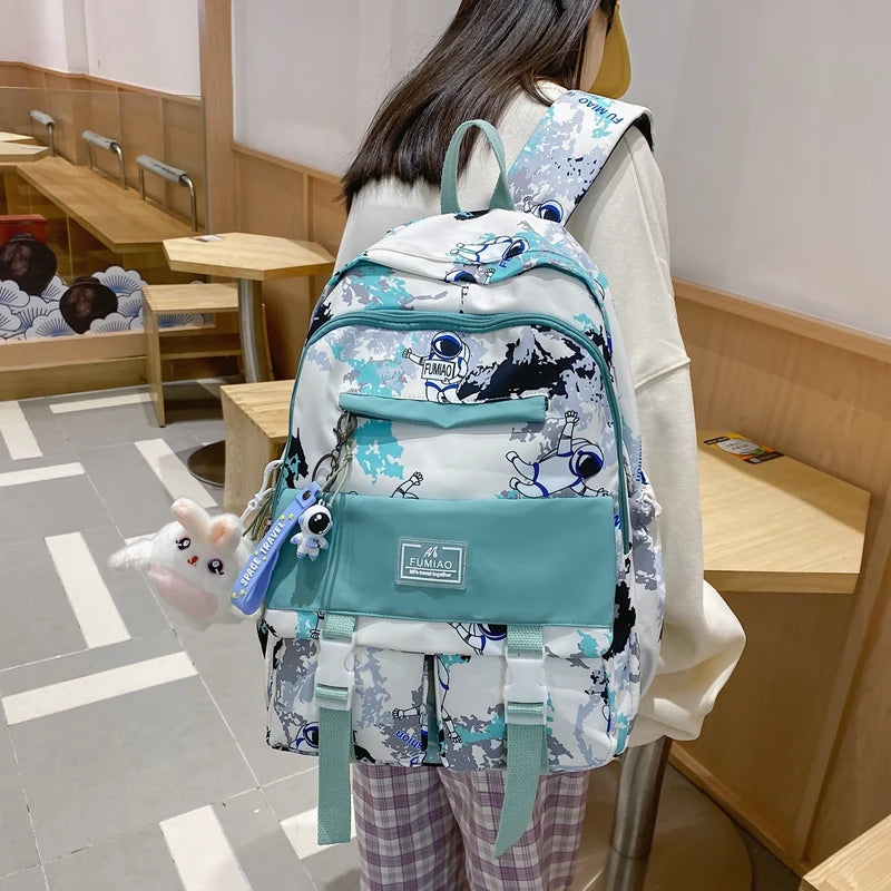 Colorful Schoolbag for Women College Students Teenage Girl Bag