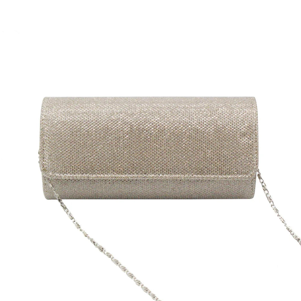 Glitter Dinner Purse Golden Wedding Clutch Chain Wallet Women Shoulder Crossbody