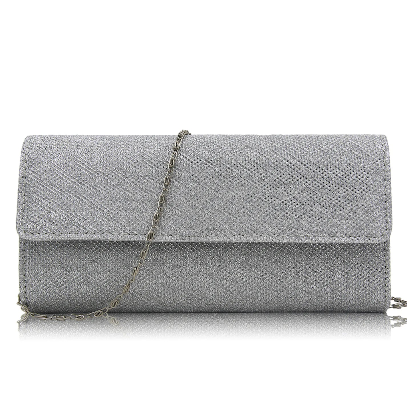 Glitter Dinner Purse Golden Wedding Clutch Chain Wallet Women Shoulder Crossbody