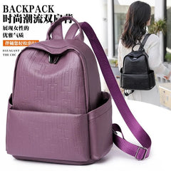Soft Leather Backpack Women Large Capacity Travel Shoulder Bags Girls School Bag