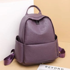 Soft Leather Backpack Women Large Capacity Travel Shoulder Bags Girls School Bag