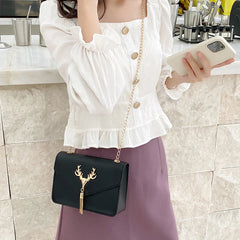 Women Crossbody Bag PU Leather Small Flap Messenger Bag for Ladies