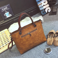 Women Leather Handbags Retro Vintage Litchi Casual Messenger Bag Large Capacity