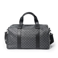 Plaid Leather Large Capacity Duffel Bag for Men