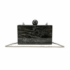 Vintage Marble Acrylic Messenger Bag Ink Painting Clutch Party Handbag