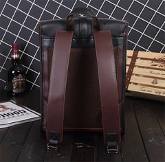 Men Backpack Men's Backpacks for Teenage High Travel PU Leather