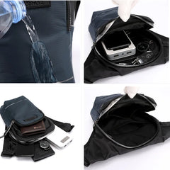 Men Reflective Stripe Chest Bag Waist Pack Unisex Crossbody Travel Phone Pouch