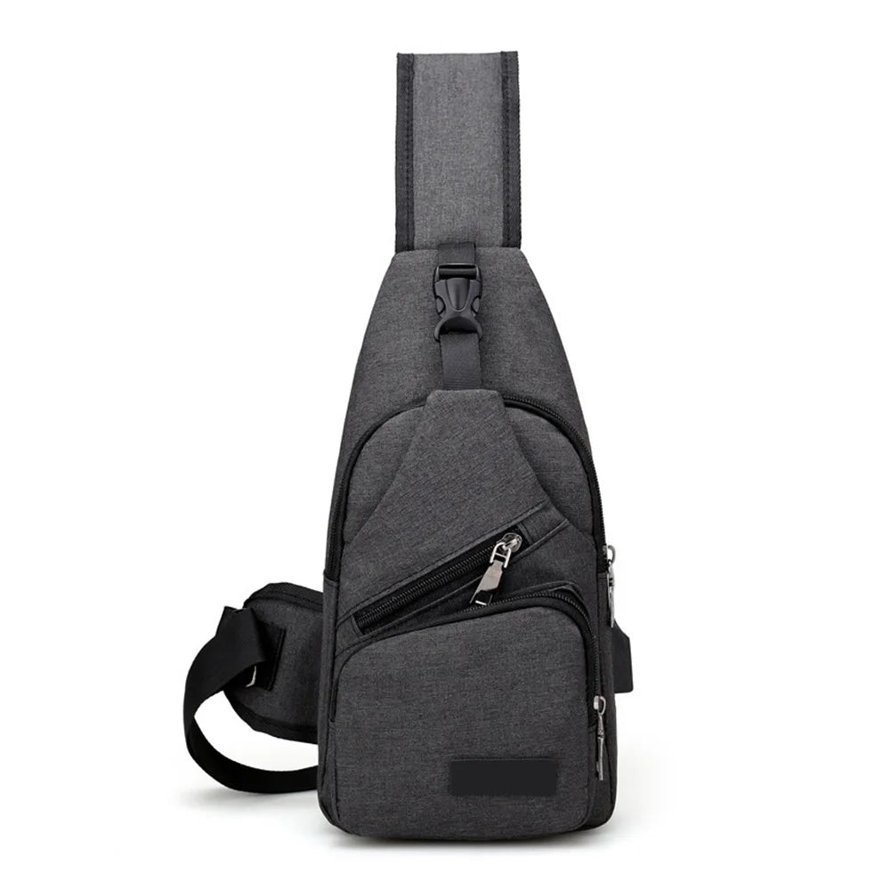 Men Shoulder Bag USB Charge Anti Theft Security Waterproof Travel Man Crossbody