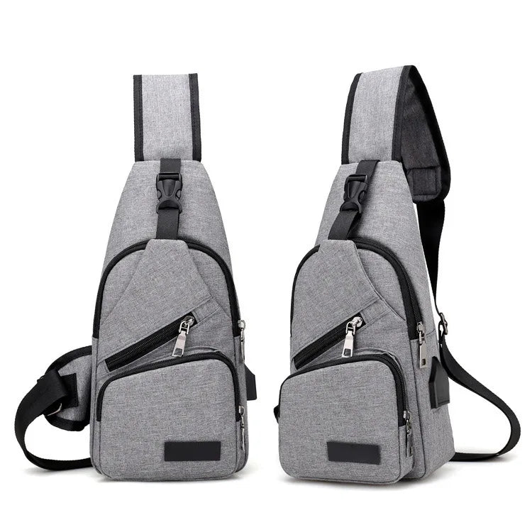 Men Shoulder Bag USB Charge Anti Theft Security Waterproof Travel Man Crossbody