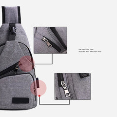 Men Shoulder Bag USB Charge Anti Theft Security Waterproof Travel Man Crossbody