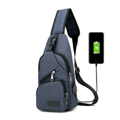 Men Shoulder Bag USB Charge Anti Theft Security Waterproof Travel Man Crossbody