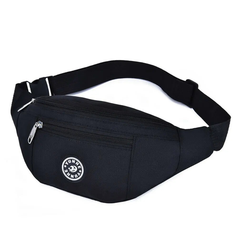 Men Women Waist Bum Bag Belt Money Pouch Wallet Zip Travel