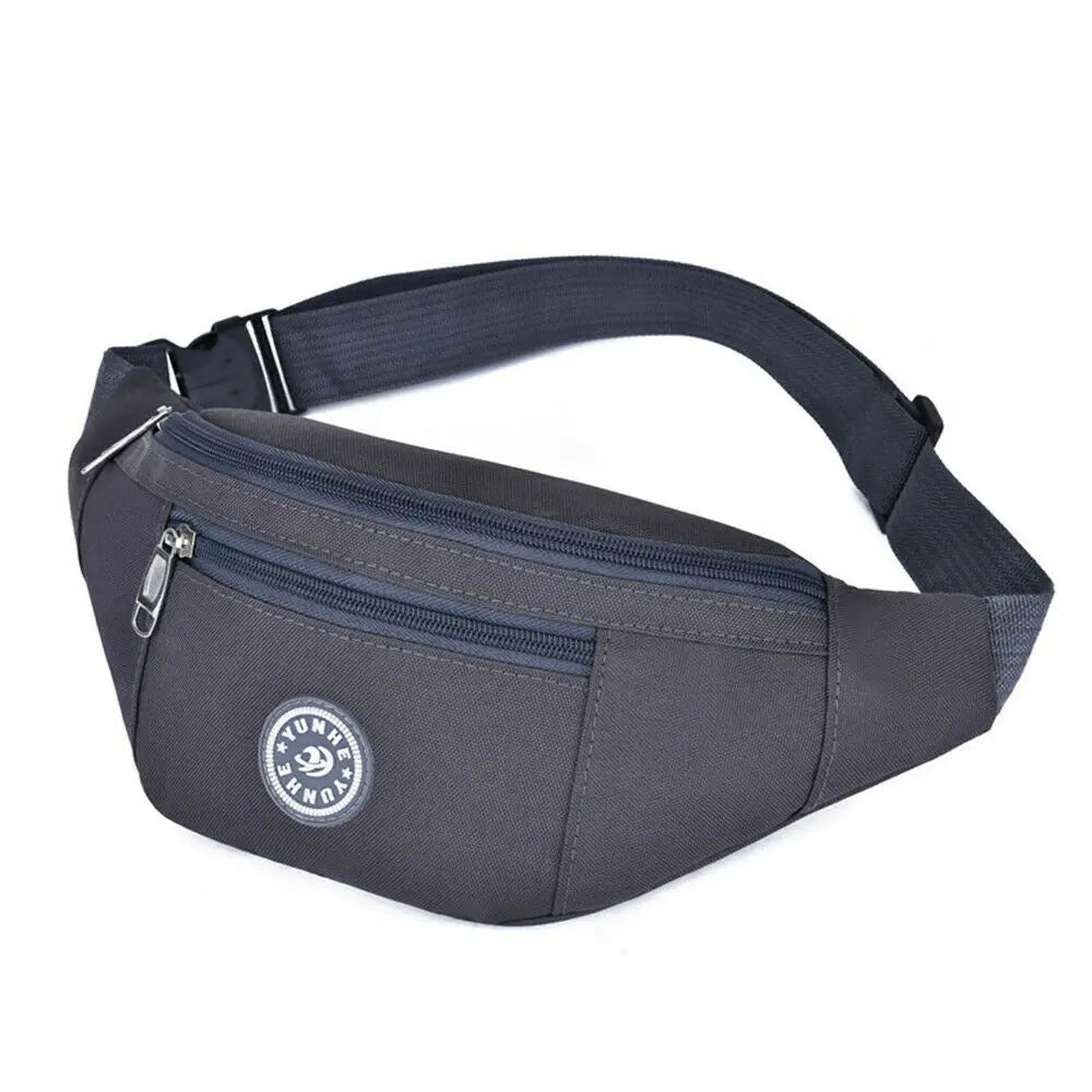 Men Women Waist Bum Bag Belt Money Pouch Wallet Zip Travel